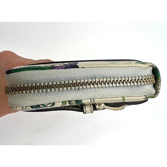 Gucci Off White Floral Print Leather Continental Zip Around Wallet-COA Included - Picture 8 of 12